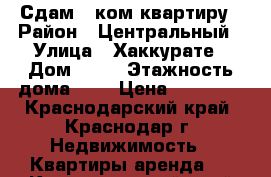 Сдам 1-ком квартиру › Район ­ Центральный › Улица ­ Хаккурате › Дом ­ 10 › Этажность дома ­ 9 › Цена ­ 16 000 - Краснодарский край, Краснодар г. Недвижимость » Квартиры аренда   . Краснодарский край,Краснодар г.